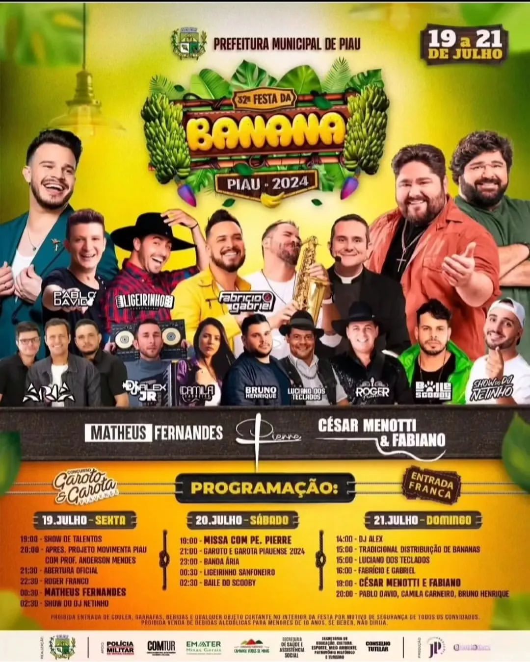 Programação da Festa da Banana Piau 2024