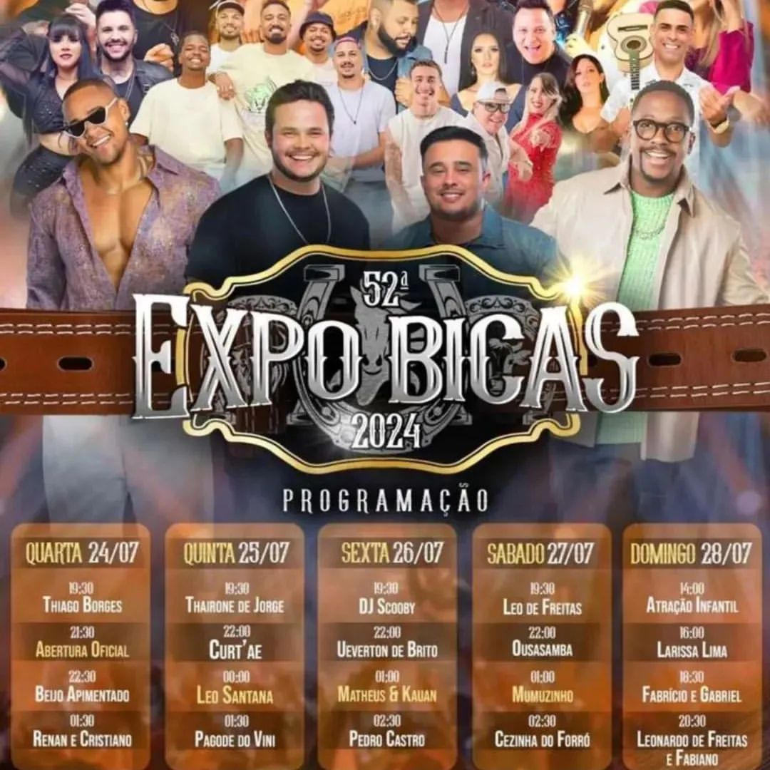 Programação da 52° ExpoBicas 2024