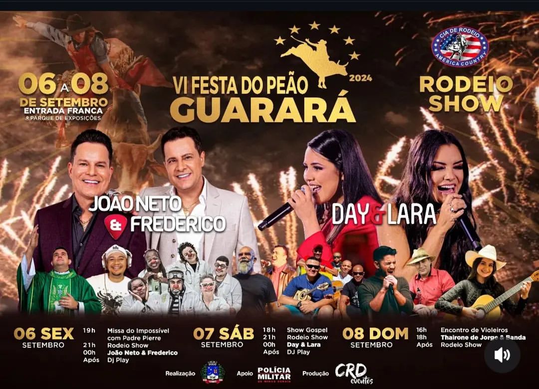 Programação VI Festa do Peão de Guarara 2024