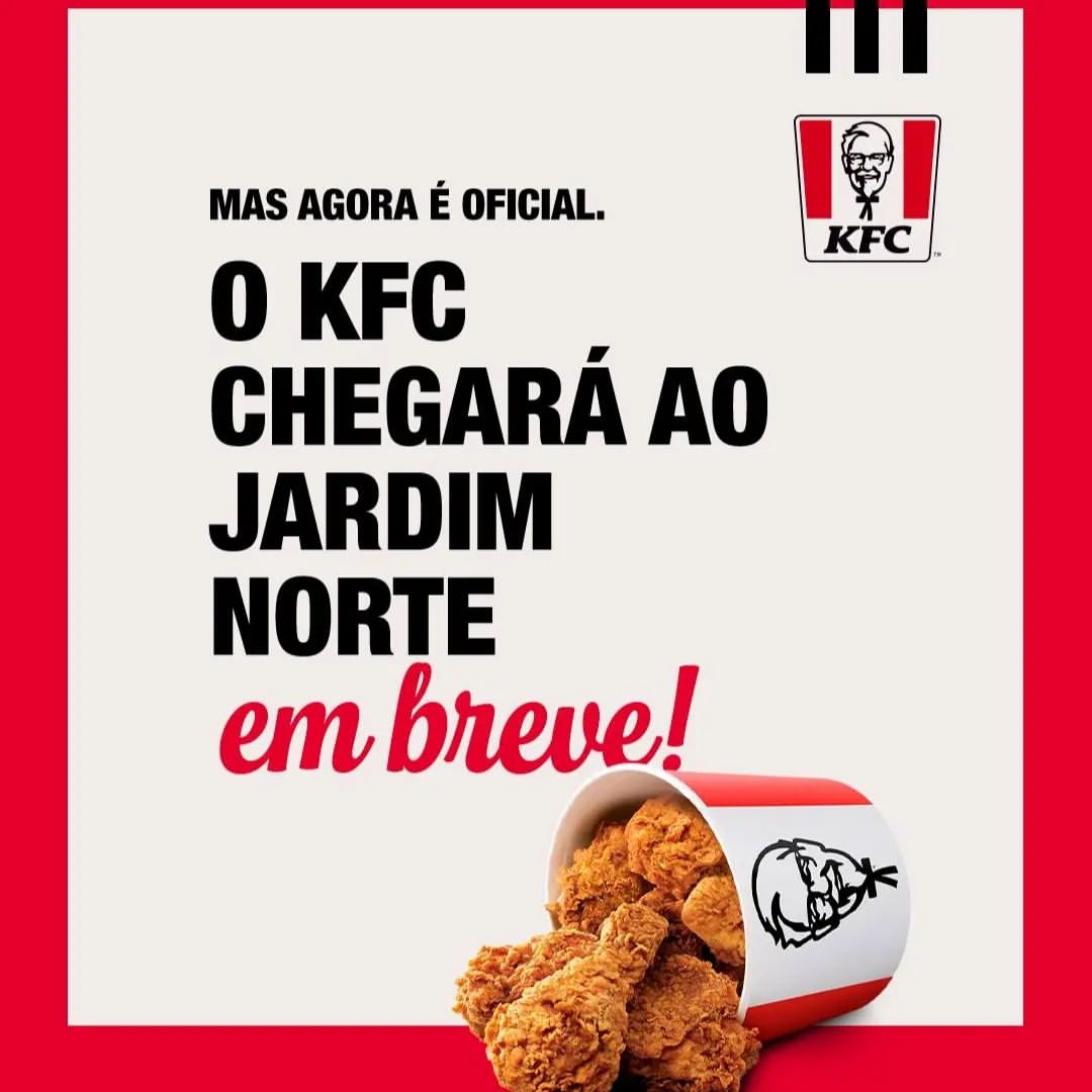 KFC vai inaugurar loja no Shopping jardim Norte em Juiz De Fora