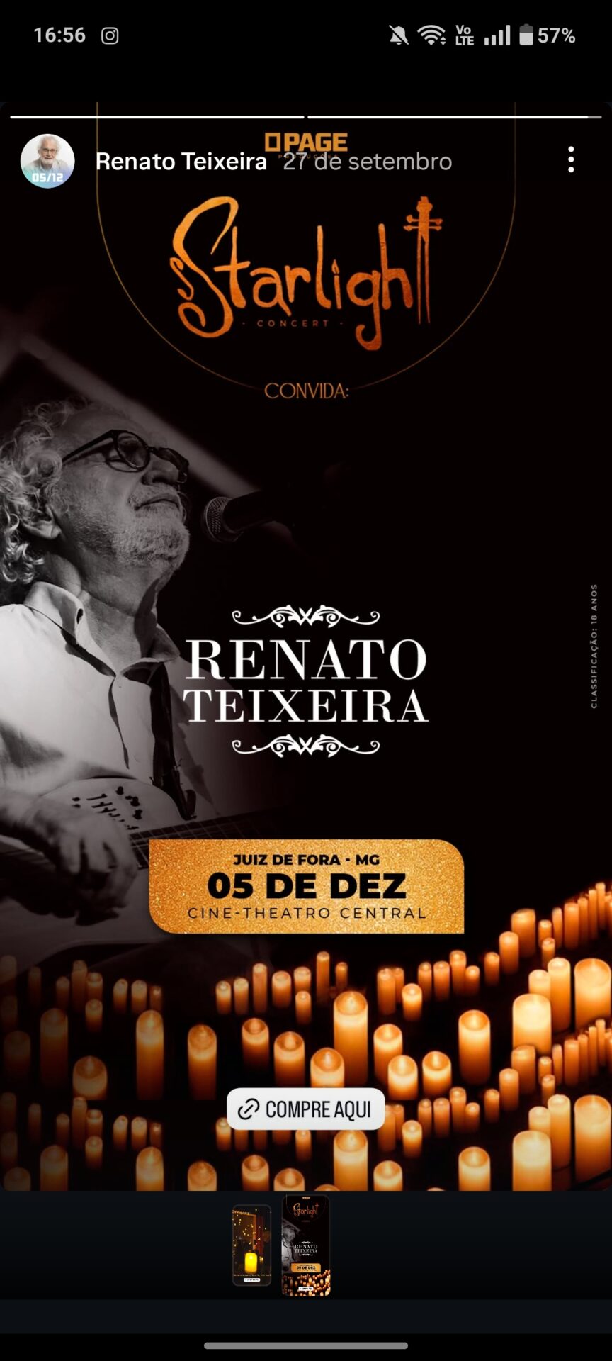 Starlight Concert convida: Renato Teixeira em Juiz De Fora