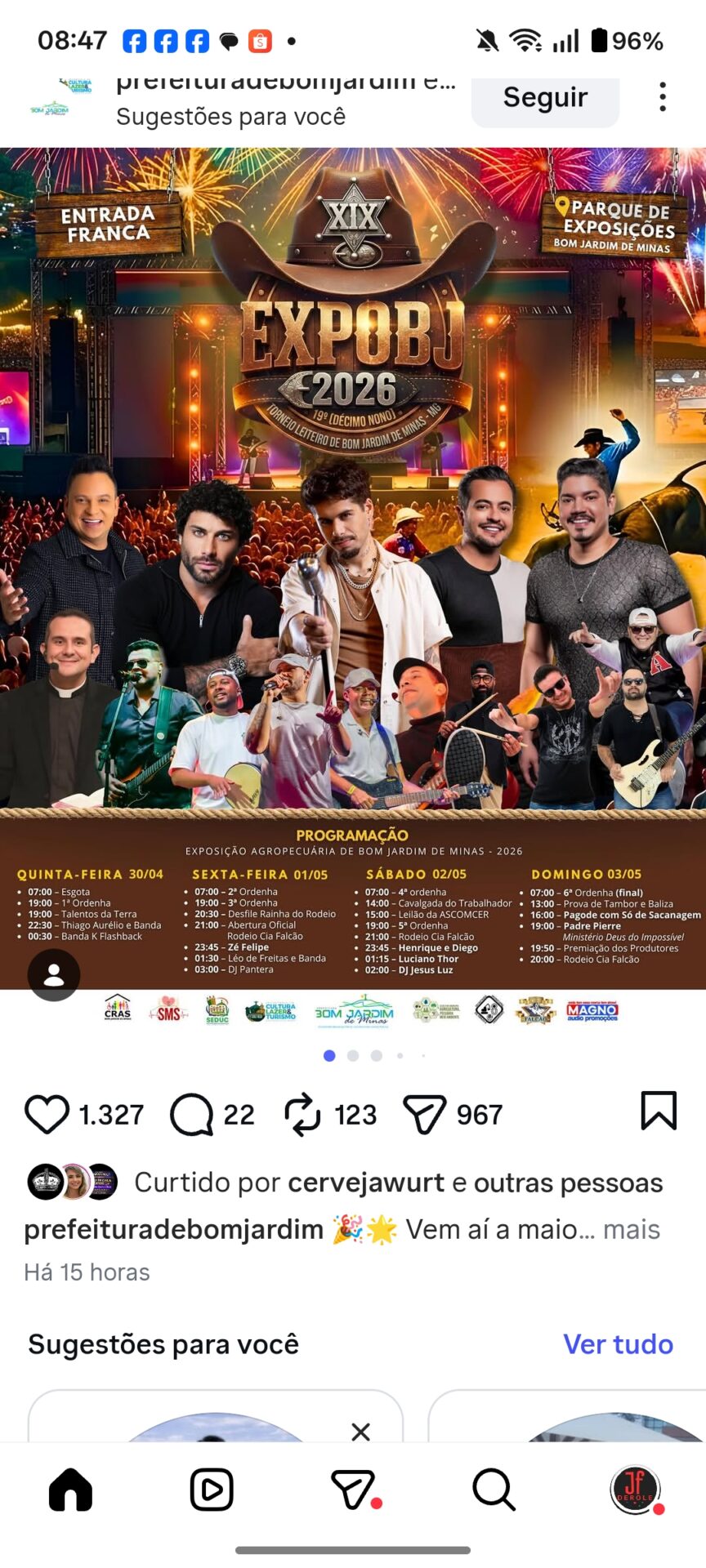 Programação Expo Bom Jardim de Minas 2026