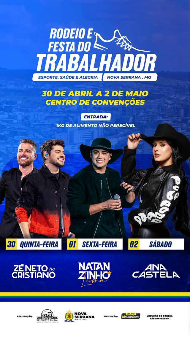 Rodeio e Festa do Trabalhador de Nova Serrana MG 2026