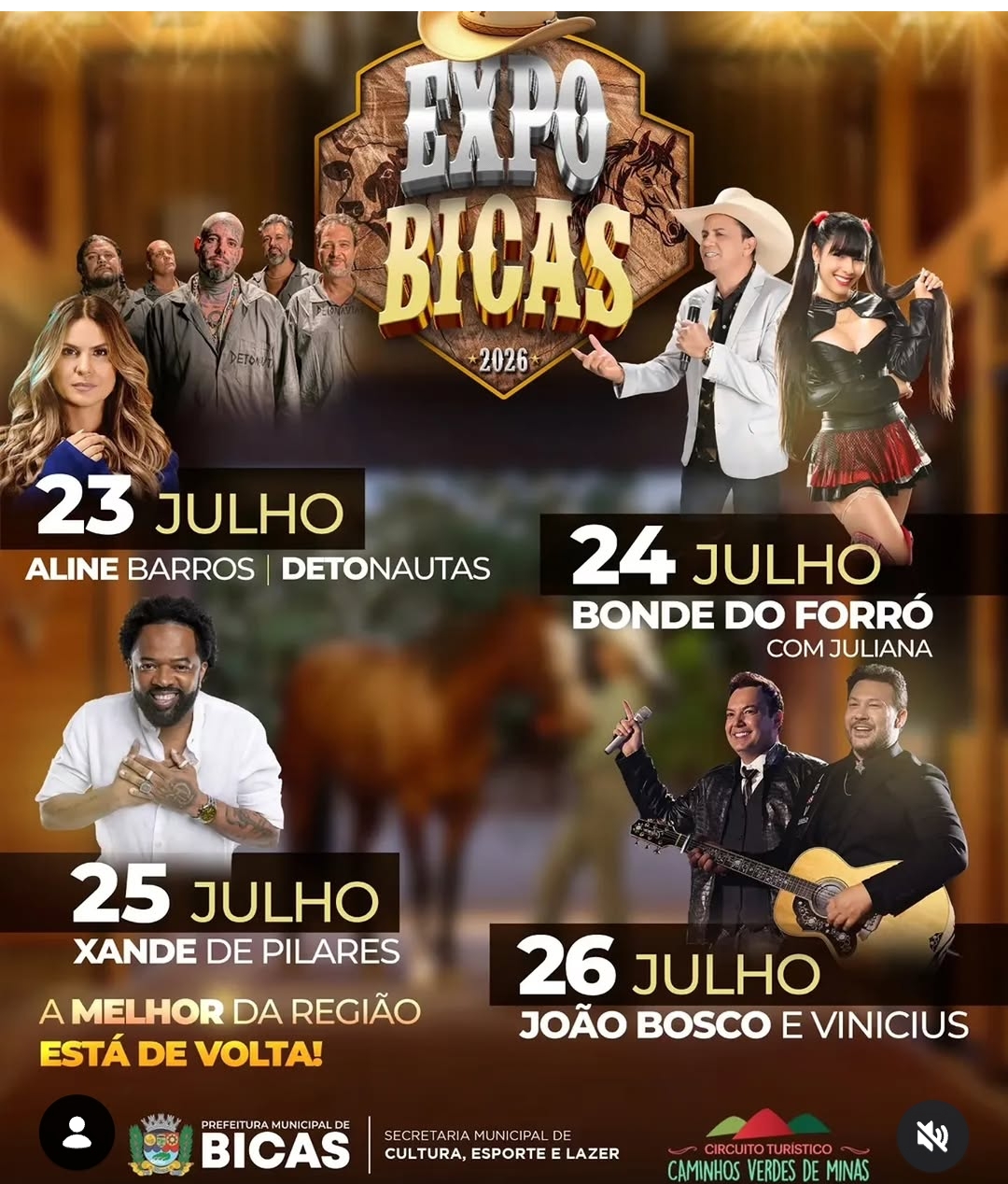 Programação Expo Bicas 2026